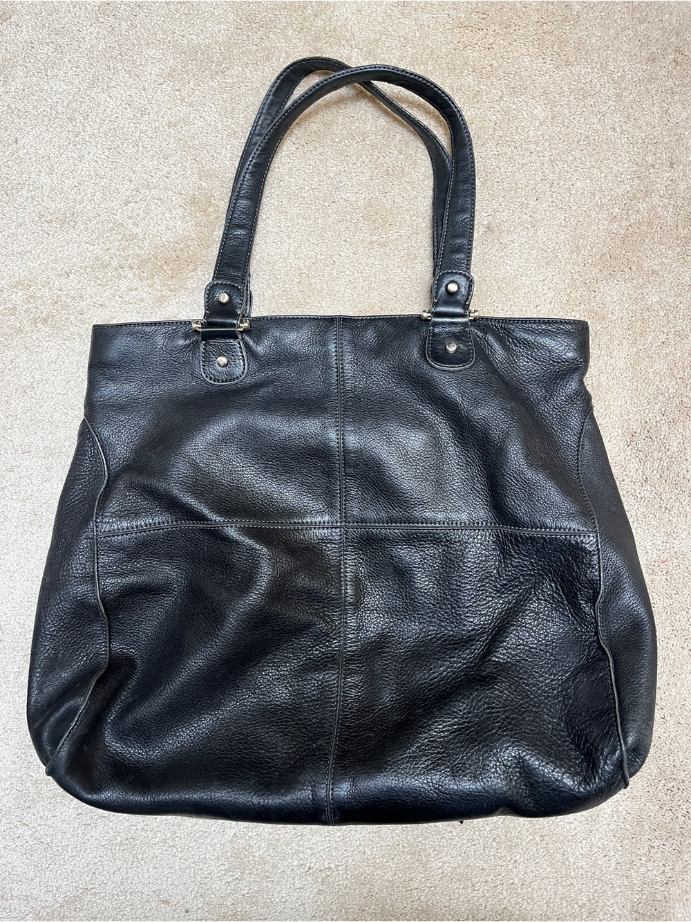 Liz Claiborne Black Leather Laptop Tote